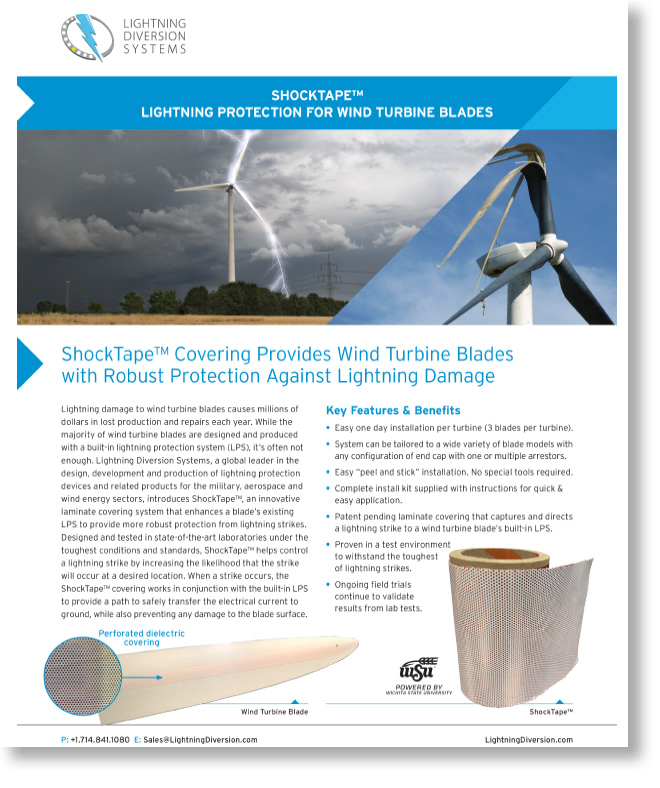 ShockTape (tm) for Lightning Protection of wind turbine bladea